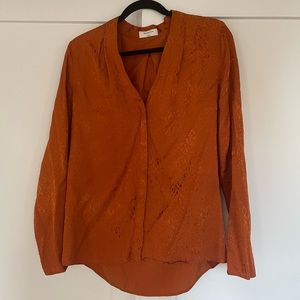 Aritzia Orange Blouse